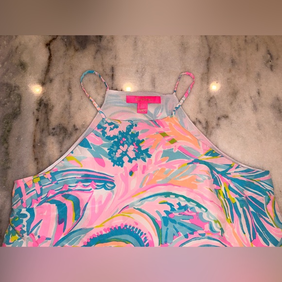 EUC Lilly Pulitzer 100% Silk Colorful Spaghetti Straps Sleeveless Top Size Small - Picture 2 of 9